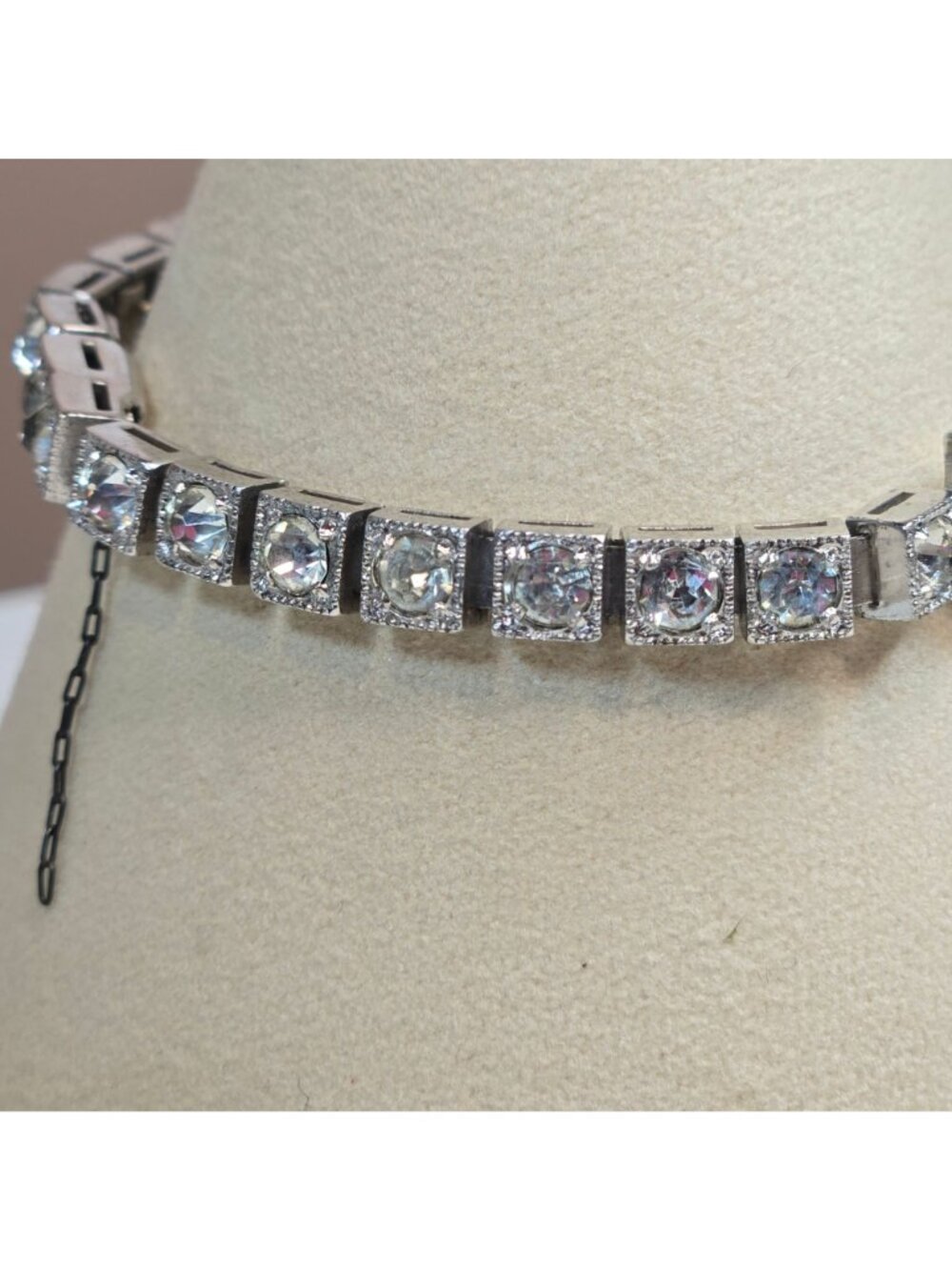 Vintage Dorson's Sterling Silver Rhinestone Bracelet 1930s Art Deco Jewelry READ - Picture 6 of 16